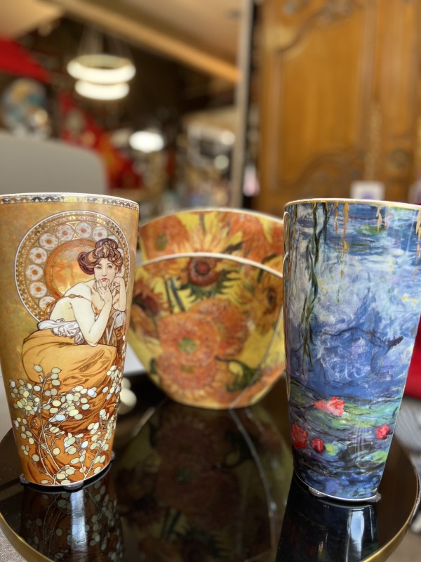 Vase de décoration de style Pop Art et Monet 